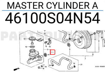 Honda 46100S04N54 MASTER CYLINDER A