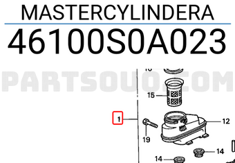 Honda 46100S0A023 MASTERCYLINDERA