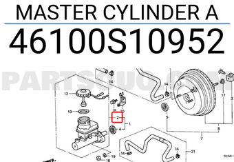 Honda 46100S10952 MASTER CYLINDER A