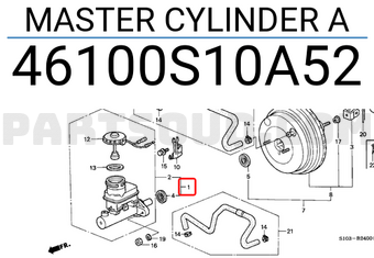 Honda 46100S10A52 MASTER CYLINDER A