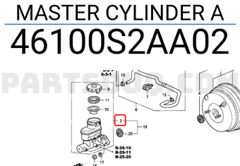 Honda 46100S2AA02 MASTER CYLINDER A