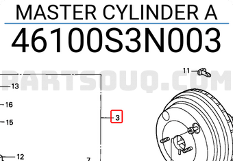 Honda 46100S3N003 MASTER CYLINDER A