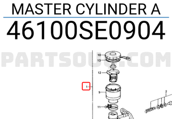 Honda 46100SE0904 MASTER CYLINDER A