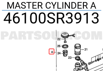 Honda 46100SR3913 MASTER CYLINDER A