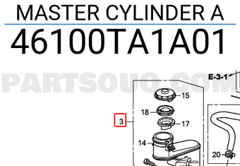 Honda 46100TA1A01 MASTER CYLINDER A