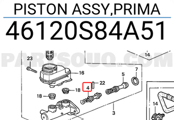 Honda 46120S84A51 PISTON ASSY,PRIMA