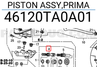 Honda 46120TA0A01 PISTON ASSY,PRIMA