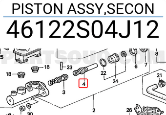 Honda 46122S04J12 PISTON ASSY,SECON