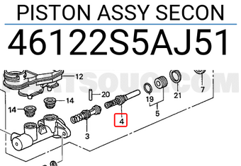 Honda 46122S5AJ51 PISTON ASSY SECON