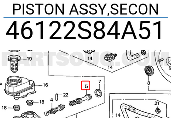 Honda 46122S84A51 PISTON ASSY,SECON