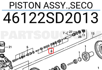 Honda 46122SD2013 PISTON ASSY.,SECO