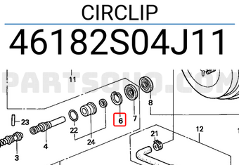 Honda 46182S04J11 CIRCLIP