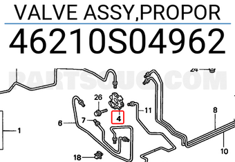 Honda 46210S04962 VALVE ASSY,PROPOR