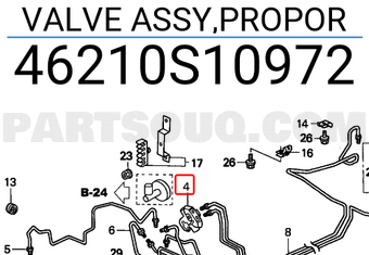 Honda 46210S10972 VALVE ASSY,PROPOR
