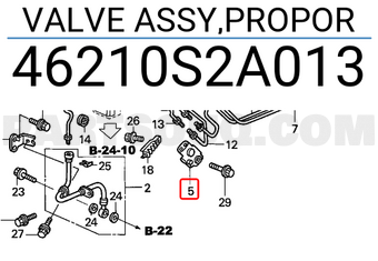 Honda 46210S2A013 VALVE ASSY,PROPOR