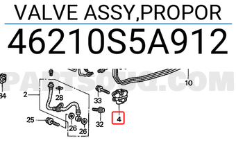 Honda 46210S5A912 VALVE ASSY,PROPOR