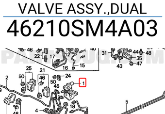 Honda 46210SM4A03 VALVE ASSY.,DUAL