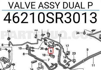 Honda 46210SR3013 VALVE ASSY DUAL P