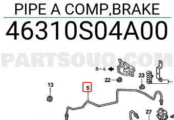 Honda 46310S04A00 PIPE A COMP,BRAKE