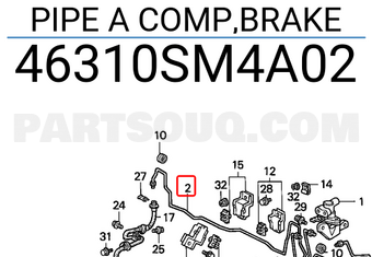 Honda 46310SM4A02 PIPE A COMP,BRAKE