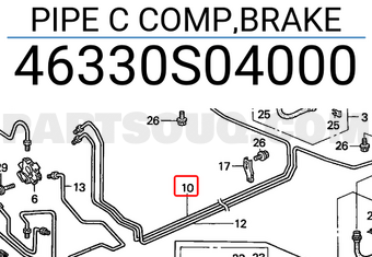 Honda 46330S04000 PIPE C COMP,BRAKE