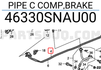 Honda 46330SNAU00 PIPE C COMP,BRAKE