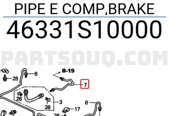 Honda 46331S10000 PIPE E COMP,BRAKE