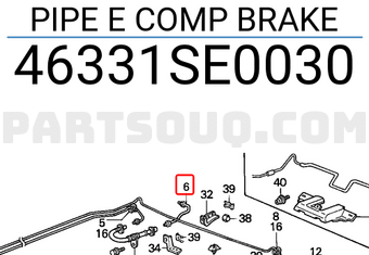 Honda 46331SE0030 PIPE E COMP BRAKE