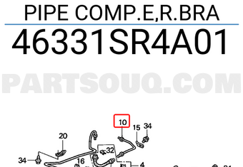 Honda 46331SR4A01 PIPE COMP.E,R.BRA