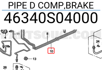 Honda 46340S04000 PIPE D COMP,BRAKE