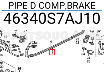 Honda 46340S7AJ10 PIPE D COMP,BRAKE