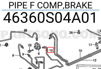 Honda 46360S04A01 PIPE F COMP,BRAKE