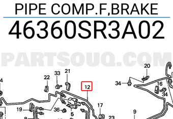Honda 46360SR3A02 PIPE COMP.F,BRAKE