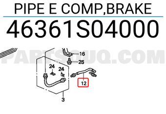 Honda 46361S04000 PIPE E COMP,BRAKE