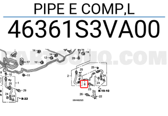 Honda 46361S3VA00 PIPE E COMP,L