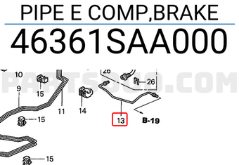 Honda 46361SAA000 PIPE E COMP,BRAKE