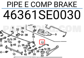 Honda 46361SE0030 PIPE E COMP BRAKE