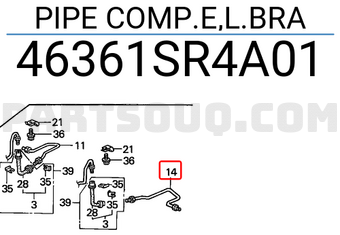 Honda 46361SR4A01 PIPE COMP.E,L.BRA