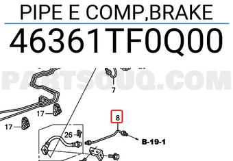 Honda 46361TF0Q00 PIPE E COMP,BRAKE