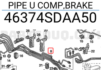 Honda 46374SDAA50 PIPE U COMP,BRAKE