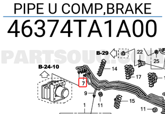 Honda 46374TA1A00 PIPE U COMP,BRAKE