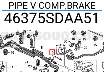 Honda 46375SDAA51 PIPE V COMP,BRAKE