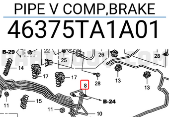 Honda 46375TA1A01 PIPE V COMP,BRAKE