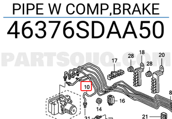 Honda 46376SDAA50 PIPE W COMP,BRAKE