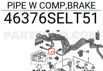 Honda 46376SELT51 PIPE W COMP,BRAKE