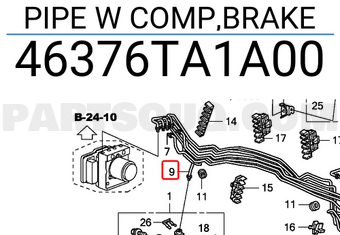 Honda 46376TA1A00 PIPE W COMP,BRAKE