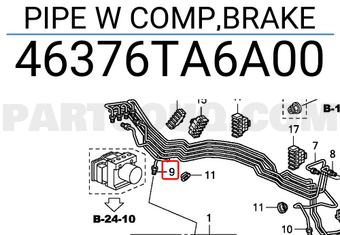 Honda 46376TA6A00 PIPE W COMP,BRAKE