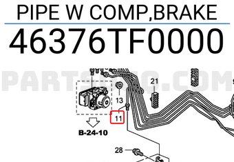 Honda 46376TF0000 PIPE W COMP,BRAKE