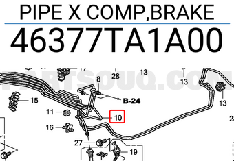 Honda 46377TA1A00 PIPE X COMP,BRAKE