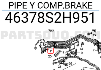 Honda 46378S2H951 PIPE Y COMP,BRAKE